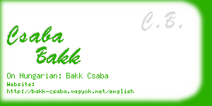 csaba bakk business card